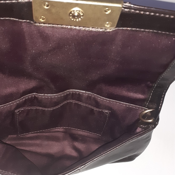 Coach Dark Champagne Metallic Exterior with Purple Interior Boutique Wristlet - Picture 4 of 4